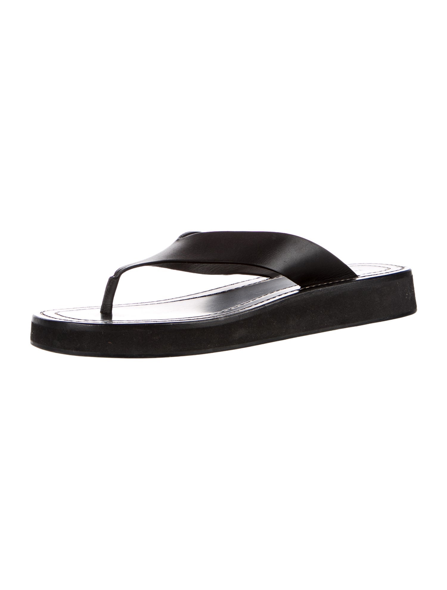 The Row Ginza Leather Flip Flops