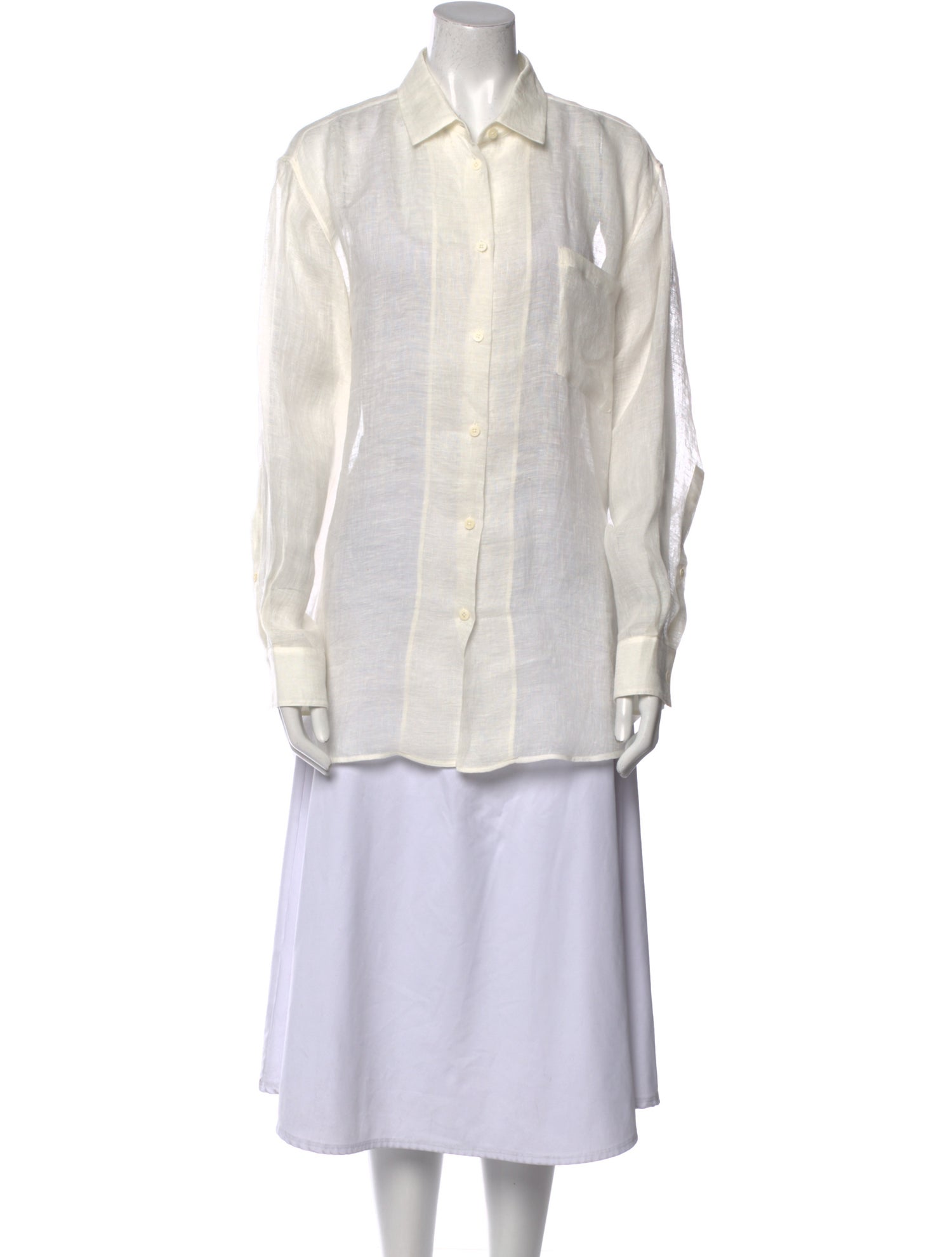 The Row Linen Plaid Print Tunic