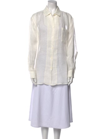 The Row Linen Plaid Print Tunic