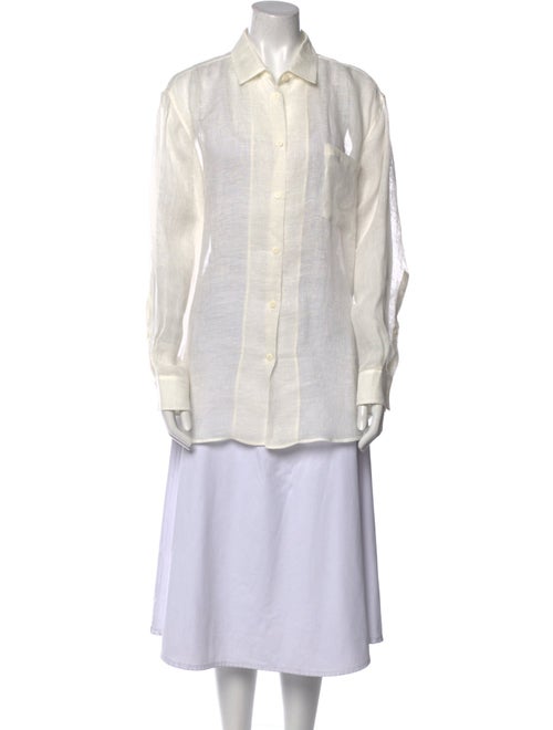 The Row Linen Plaid Print Tunic