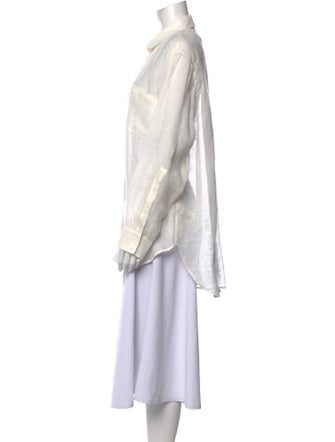 The Row Linen Plaid Print Tunic