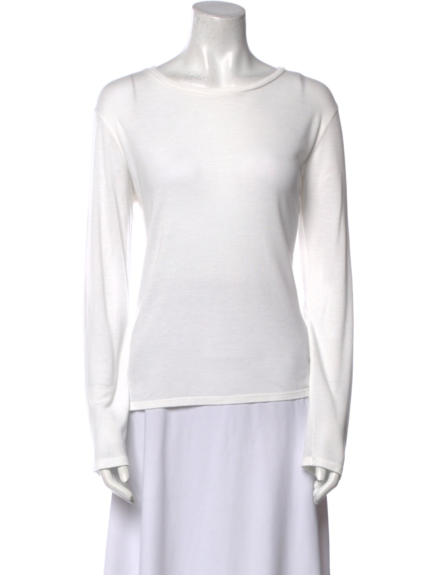 The Row Bateau Neckline Long Sleeve Top