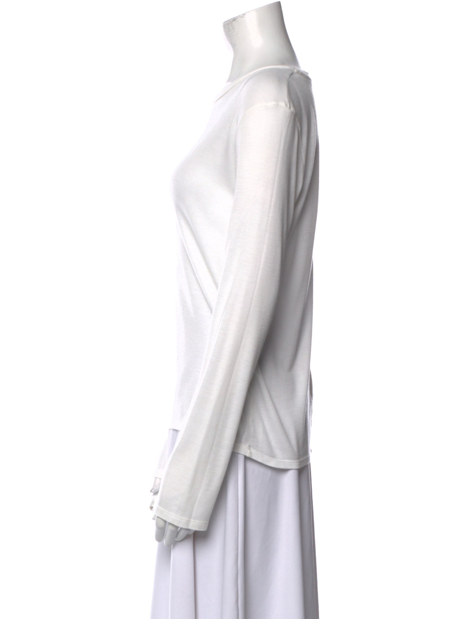 The Row Bateau Neckline Long Sleeve Top