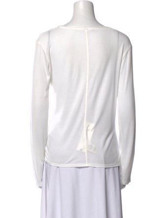 The Row Bateau Neckline Long Sleeve Top