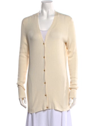 The Row Silk V-Neck Sweater