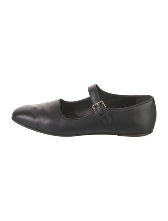 The Row Ava Leather Mary Jane Flats