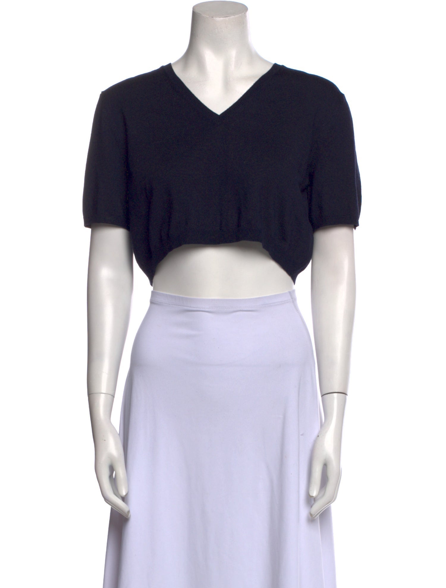 The Row Wool V-Neck Crop Top