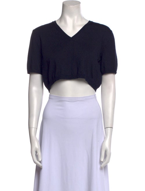 The Row Wool V-Neck Crop Top