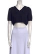 The Row Wool V-Neck Crop Top
