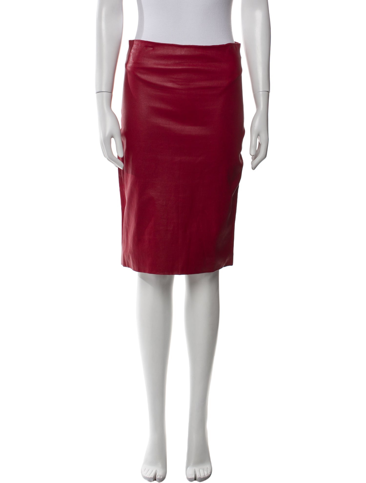 The Row Lambskin Knee-Length Skirt