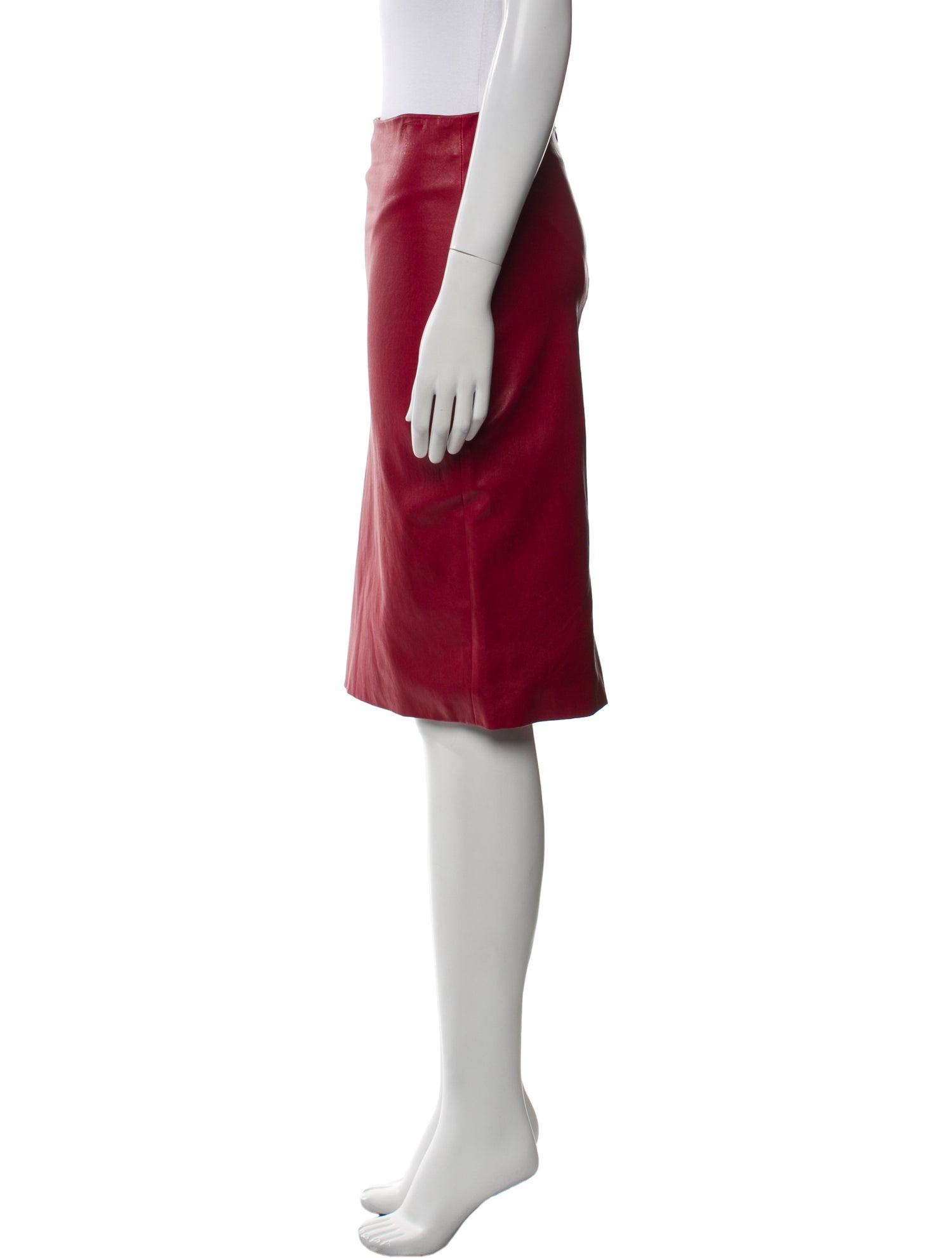 The Row Lambskin Knee-Length Skirt