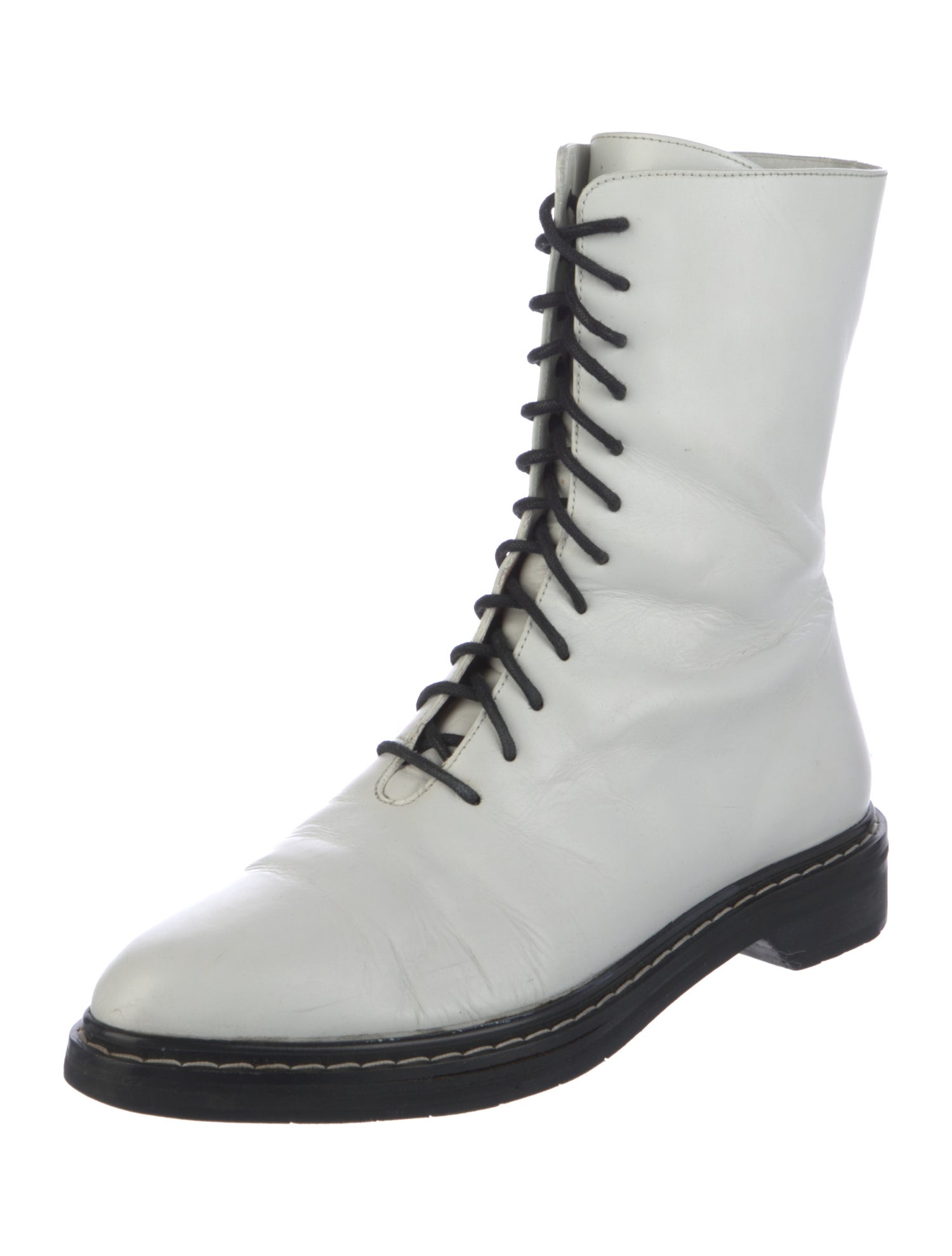 The Row Fara Leather Combat Boots