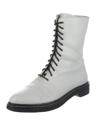 The Row Fara Leather Combat Boots