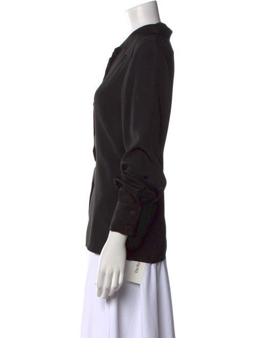 The Row Silk Long Sleeve Button-Up Top