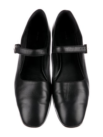 The Row Leather Mary Jane Flats