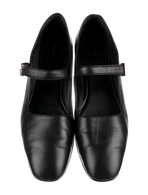 The Row Leather Mary Jane Flats