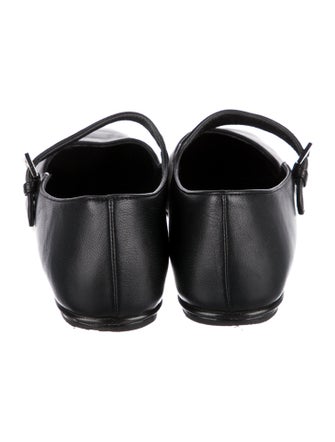 The Row Leather Mary Jane Flats