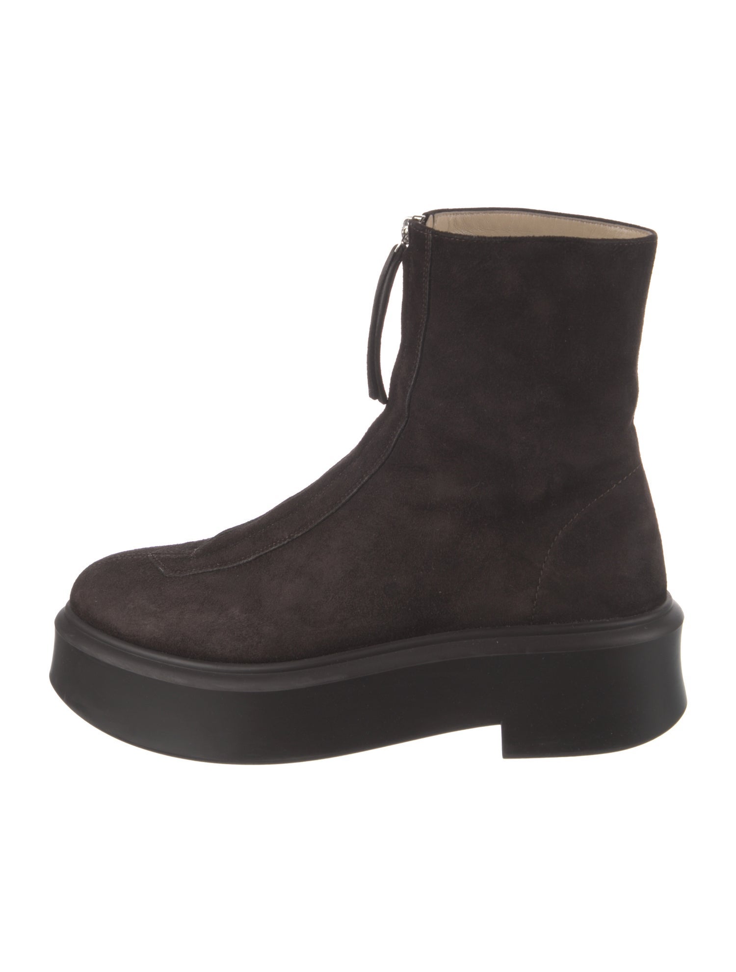 The Row Zipped 1 Suede Lace-Up Boots