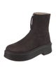 The Row Zipped 1 Suede Lace-Up Boots