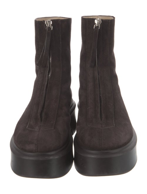 The Row Zipped 1 Suede Lace-Up Boots