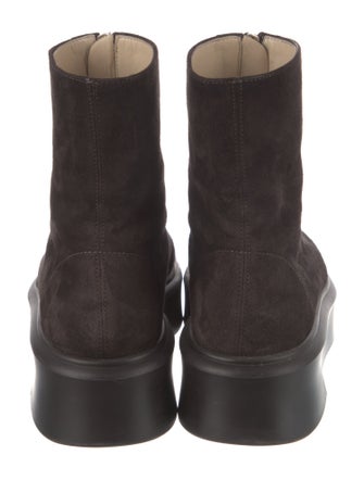 The Row Zipped 1 Suede Lace-Up Boots