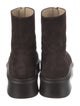 The Row Zipped 1 Suede Lace-Up Boots