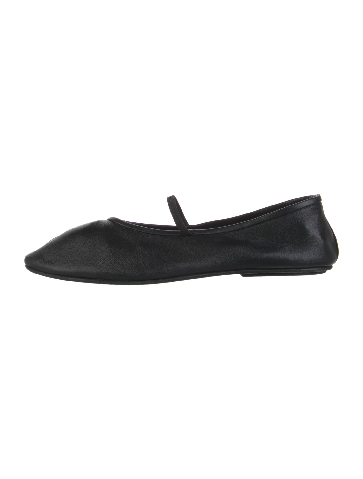 The Row Elastic Leather Mary Jane Flats