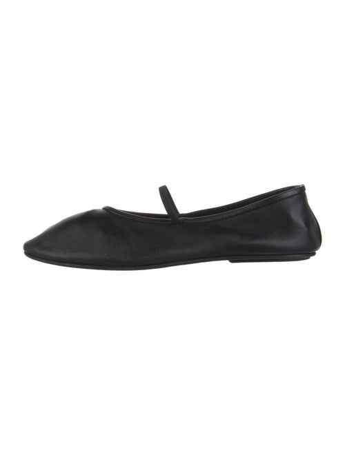 The Row Elastic Leather Mary Jane Flats