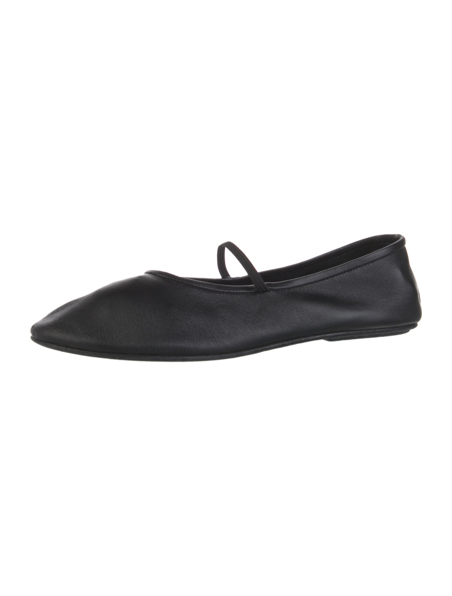The Row Elastic Leather Mary Jane Flats