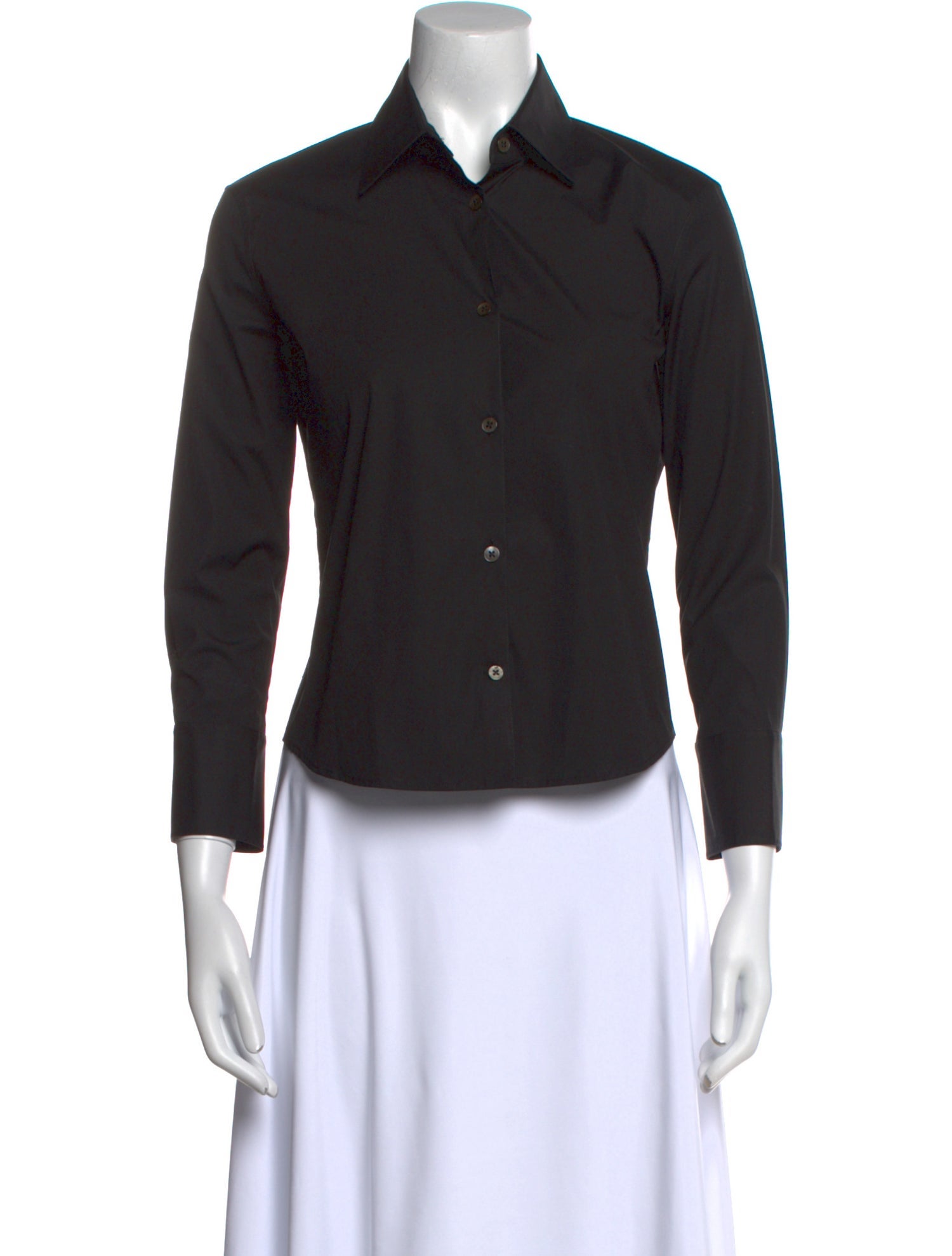 The Row Frou Three-Quarter Sleeve Button-Up Top