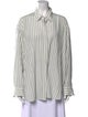 The Row Silk Striped Button-Up Top