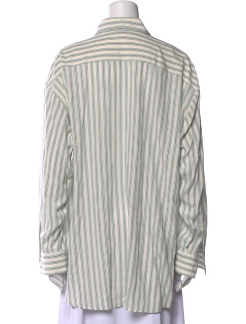 The Row Silk Striped Button-Up Top