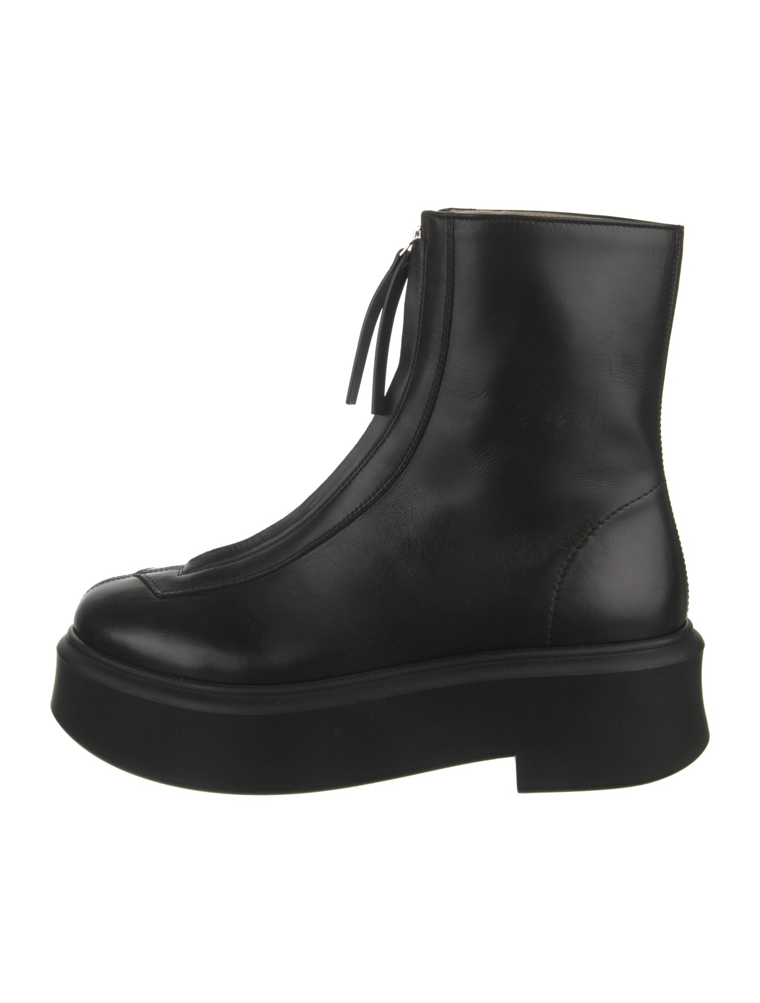 The Row Zipped 1 Leather Combat Boots