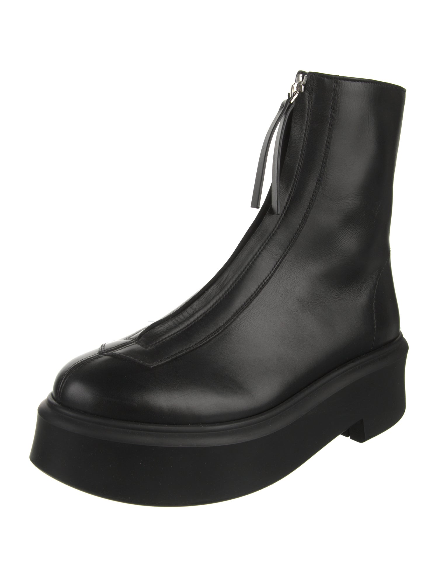 The Row Zipped 1 Leather Combat Boots