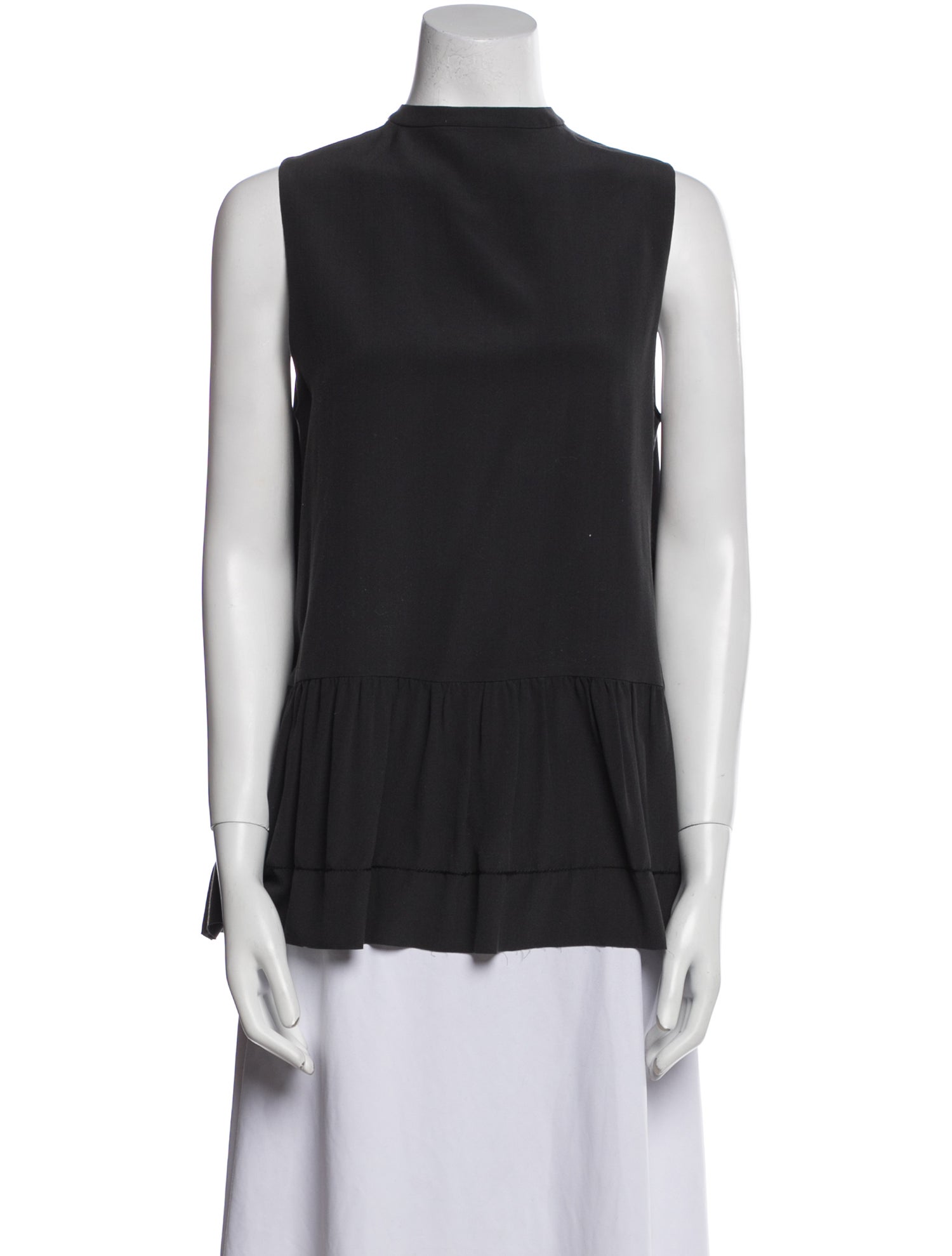 The Row Silk Mock Neck Blouse