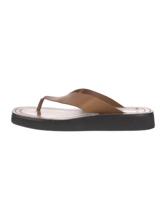 The Row Ginza Leather Flip Flops