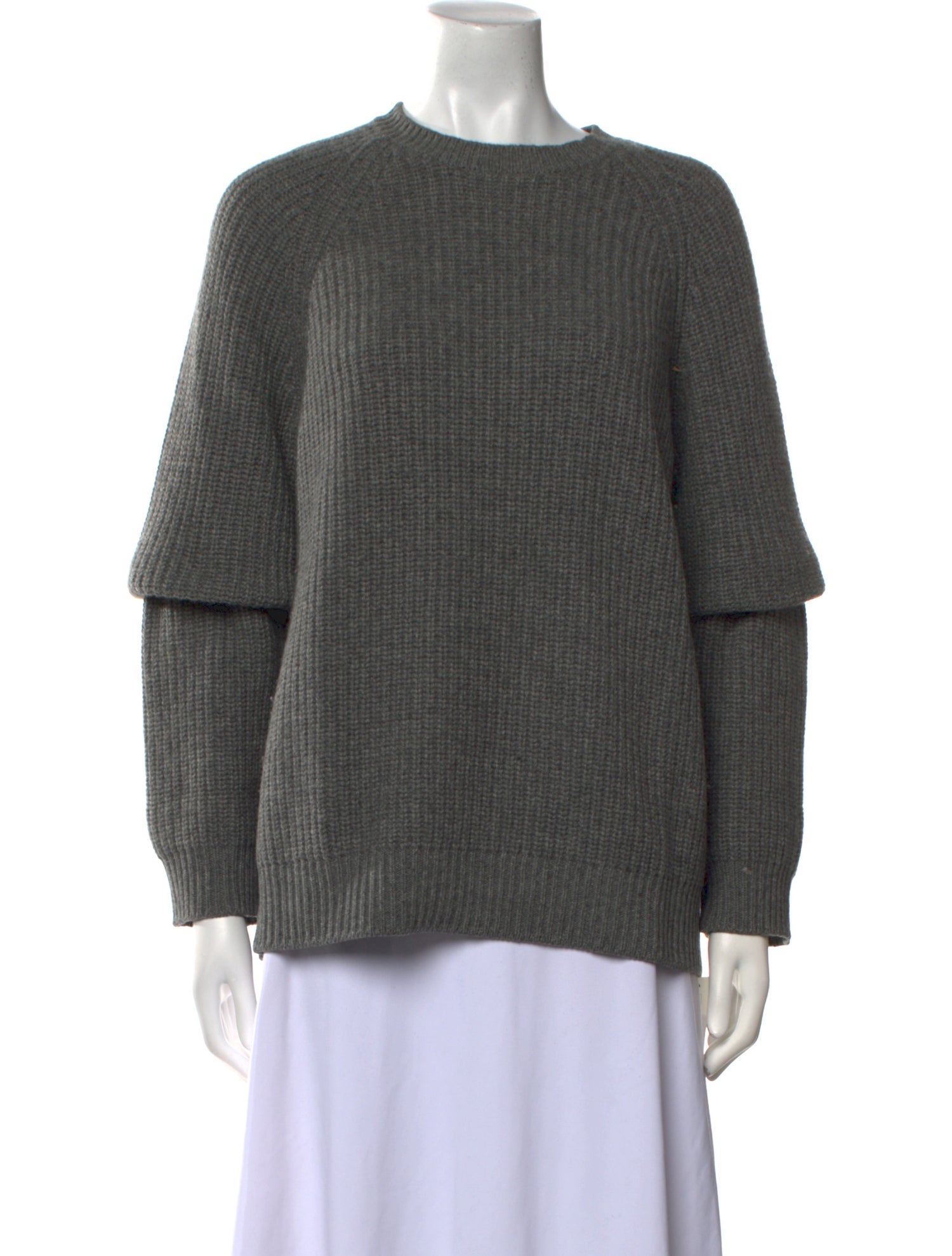 The Row Ribbed Crewneck Pullover Cashmere Sweater