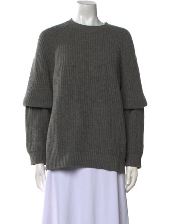 The Row Ribbed Crewneck Pullover Cashmere Sweater