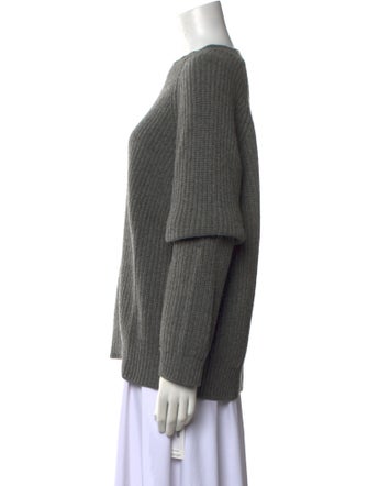 The Row Ribbed Crewneck Pullover Cashmere Sweater