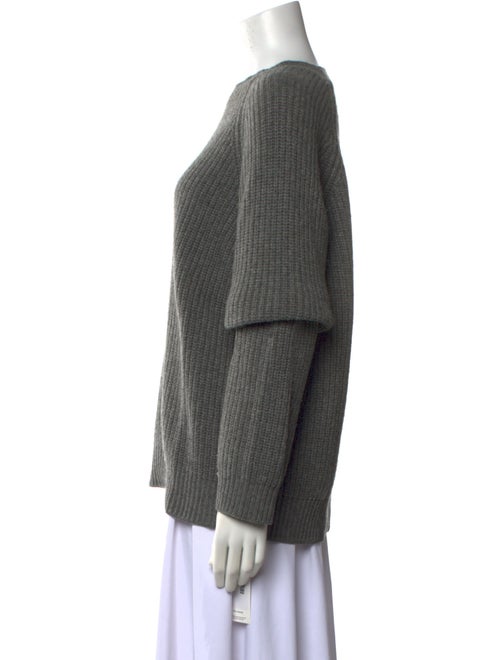 The Row Ribbed Crewneck Pullover Cashmere Sweater