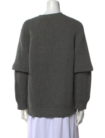 The Row Ribbed Crewneck Pullover Cashmere Sweater