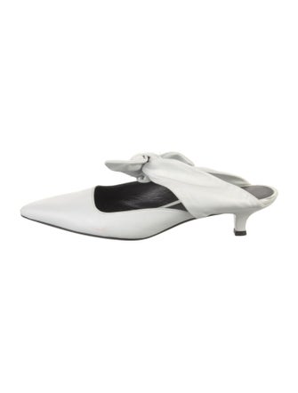 The Row Leather Bow Accents Mules