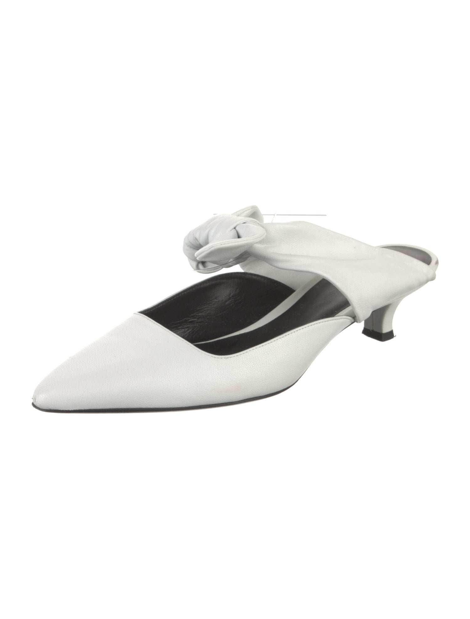 The Row Leather Bow Accents Mules