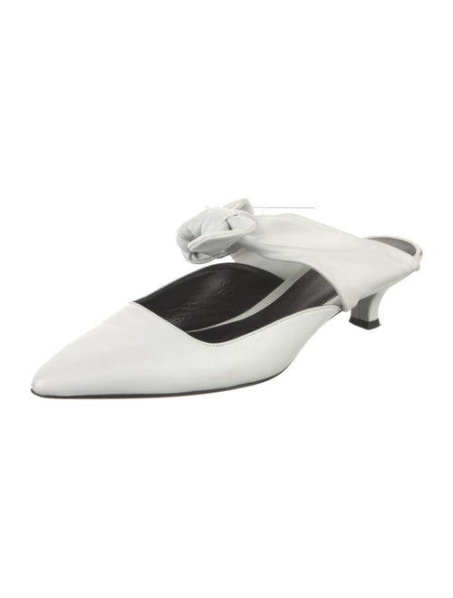 The Row Leather Bow Accents Mules