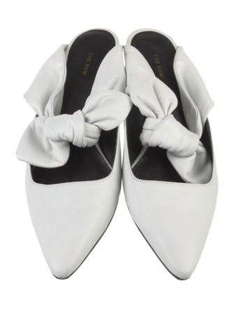 The Row Leather Bow Accents Mules