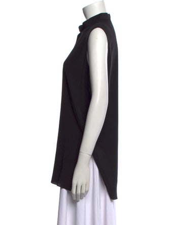 The Row Silk Mock Neck Button-Up Top