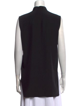 The Row Silk Mock Neck Button-Up Top