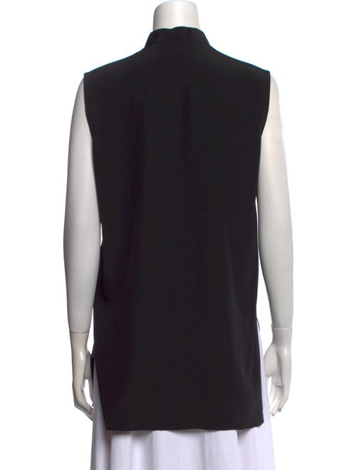 The Row Silk Mock Neck Button-Up Top