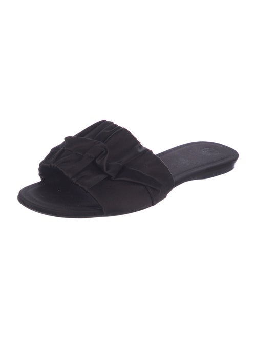 The Row Satin Ruffle Embellishment Slides