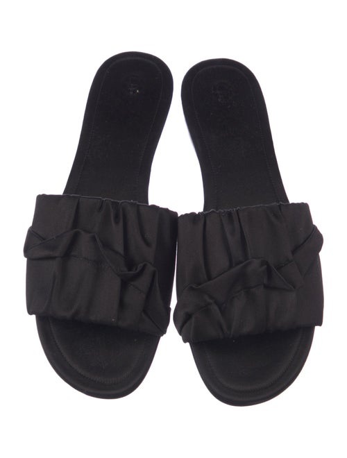 The Row Satin Ruffle Embellishment Slides